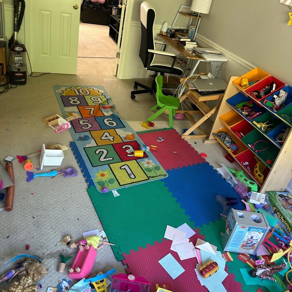 Playroom before cleaning
