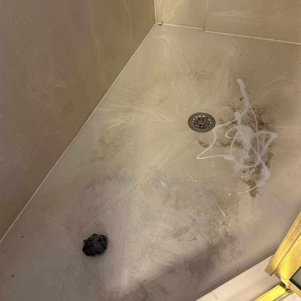 Shower before cleaning
